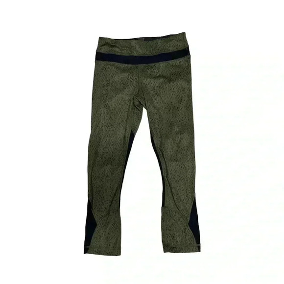 Lululemon Run Inspire II Crop Green Dot Leggings 2 - Picture 3 of 8